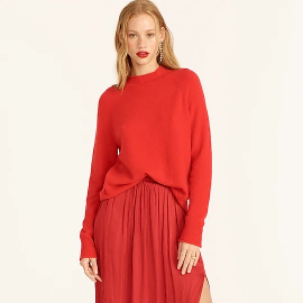 RED JCREW SWEATER SIZE L